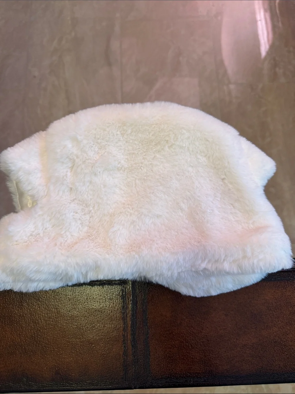 Cat & Jack Cream Faux Fur Shrug with Snap